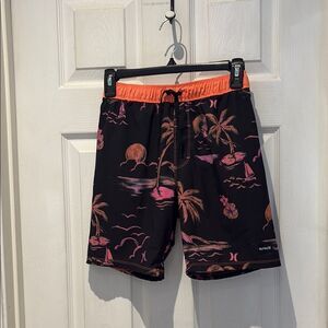 Hurley Black and Pink Board Shorts Tropical Design SZ 10/12
Neon orange and pink